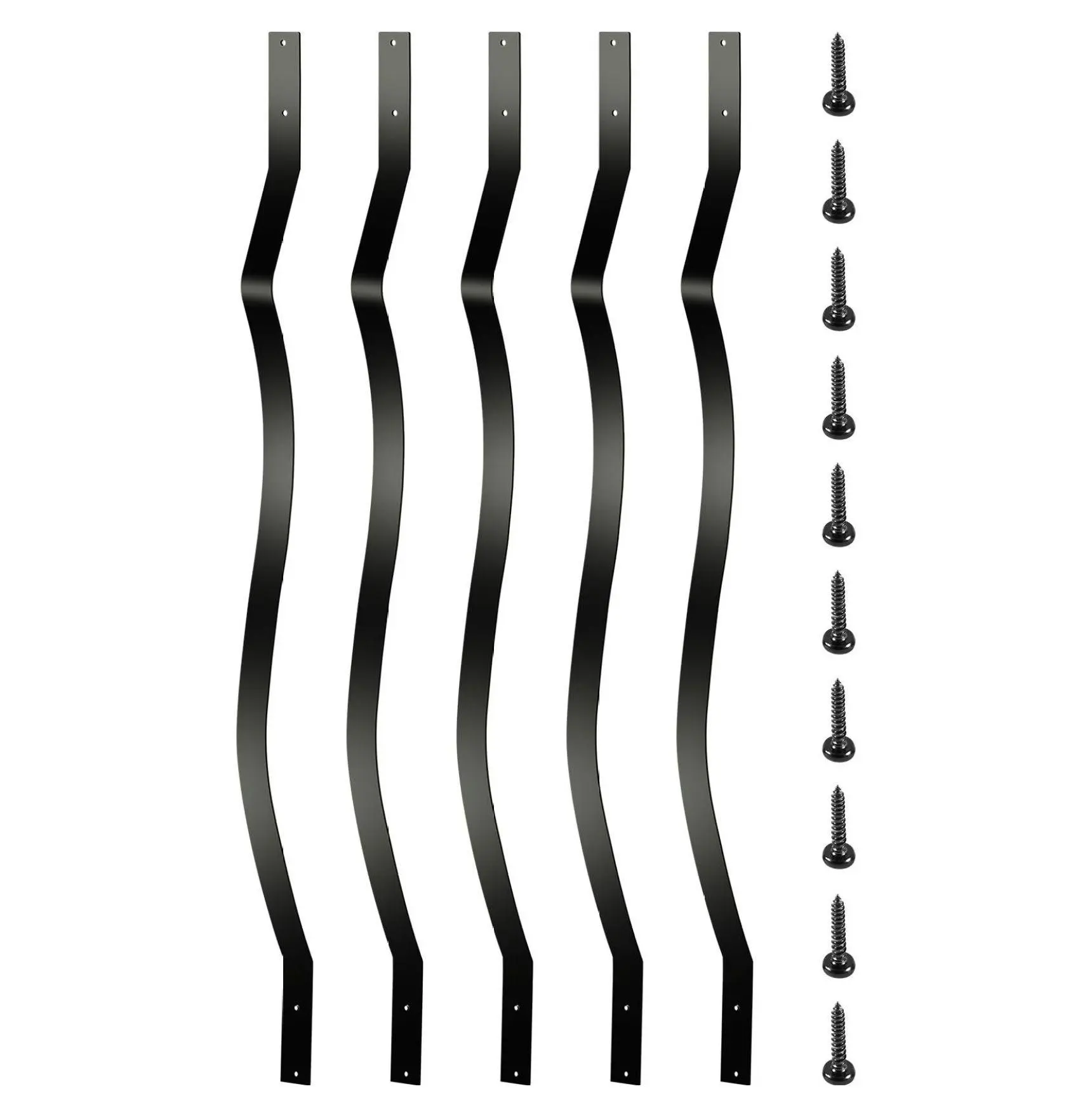 Metal Deck Balusters 26 Pack, 32.25" Deck Spindles, Aluminum Deck Railing for Outdoor Stair & Porch, Black Powder Coated Default