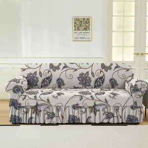 Floral Pattern Stretch Sofa Cover, 1 Count Sofa Slipcover, Elastic Sofa Slipcover, Dustproof Sofa Cover, Sofa Protector for Home Living Room, Home Decor
