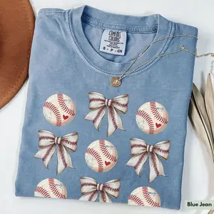 Comfort Colors Coquette Baseball Shirt, Baseball Mom Shirt, Basebal Lover Shirt, Baseball Bow Tee