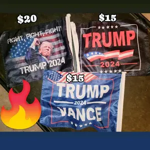 Trump car flags