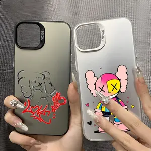 Luxury K-KAWS HighStreet HipHop Phone Case for iPhone 17 16 15 14 13 12 11 Pro Max Air Magnetic MagSafe Matte Laser Metallic Phone Case | Aurora Gradient Finish with Smooth Matte Texture | Durable Scratch-Resistant Anti-Fingerprint Protective Cover