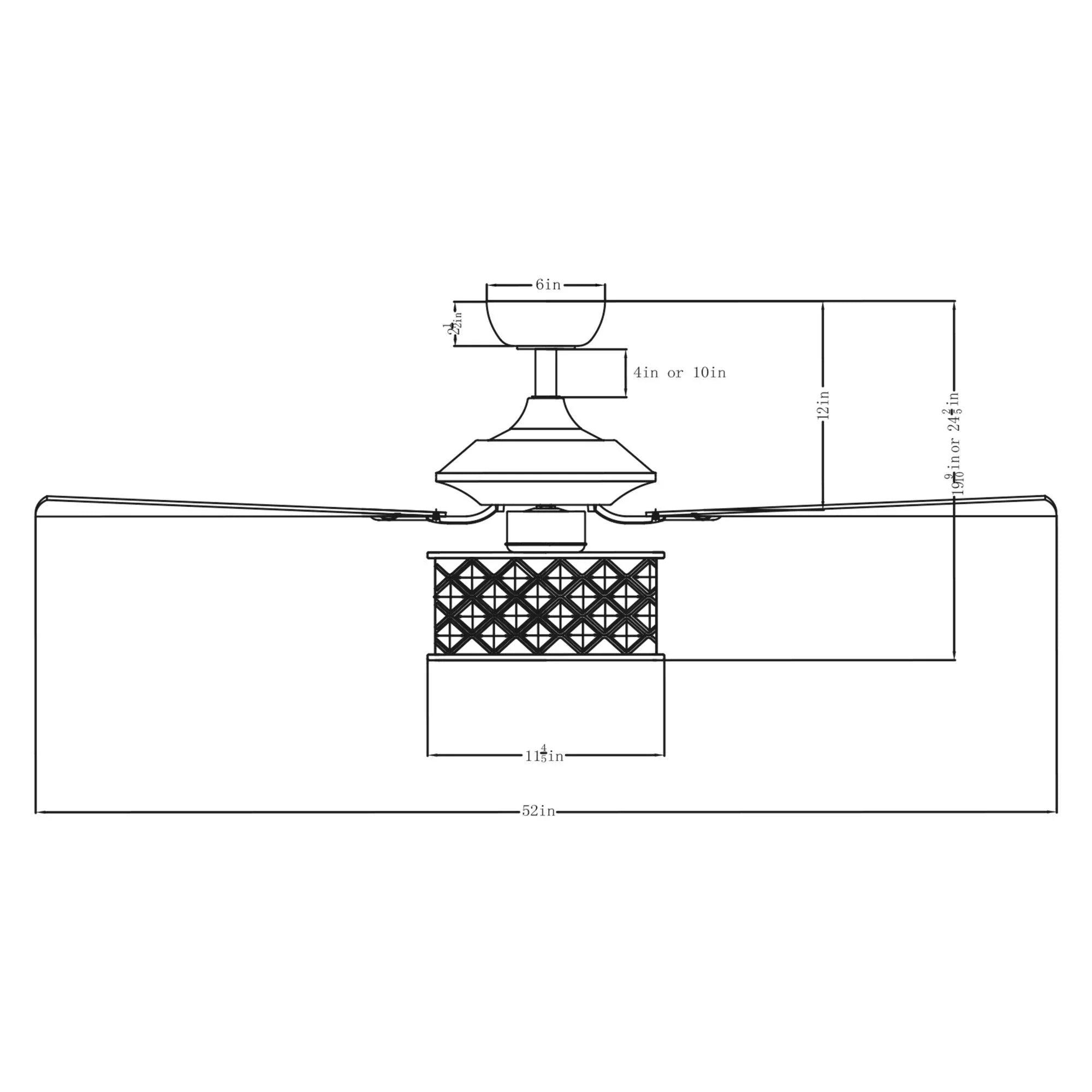 Luxurious 52-Inch Gold Ceiling Fan with Dimmable LED Light & Remote Control | Modern Elegant Home Decor