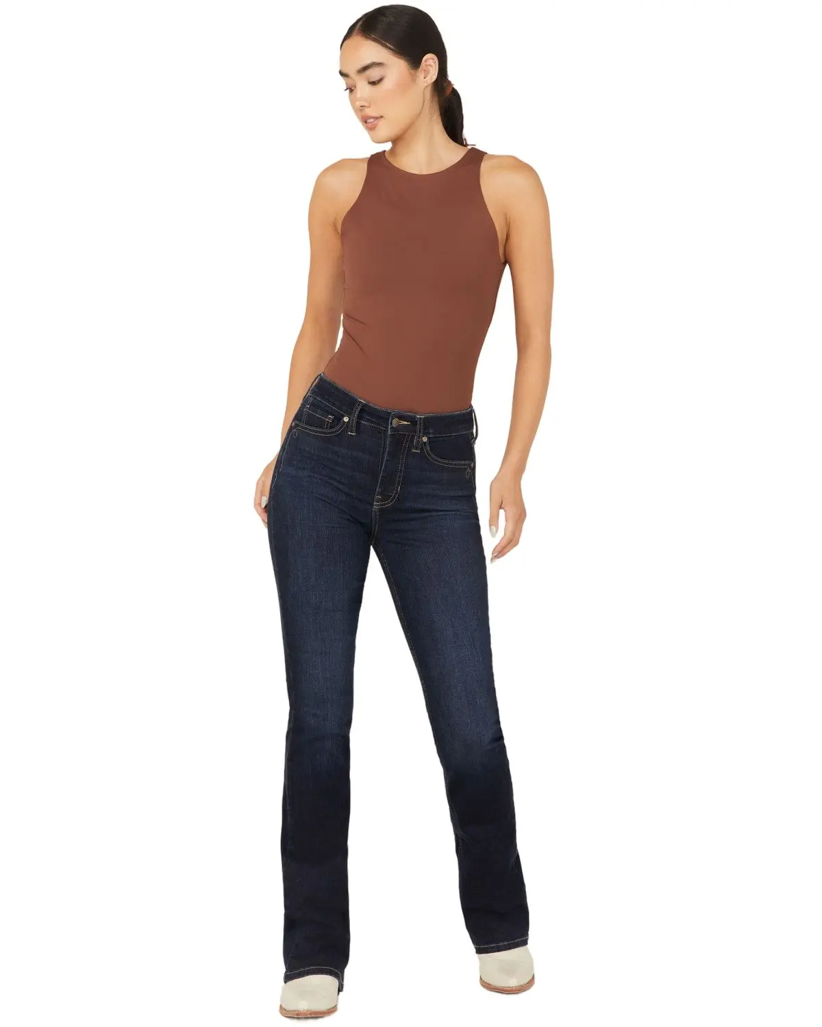 Shyanne Women's Women'S Celeste High Rise Sculpt Bootcut Stretch Denim - Swfa24j83-Dkw Verde