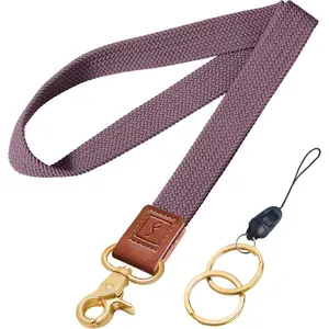 Fishent Stretchy Neck Lanyard, Cute Keychain Lanyard for Women Men Teacher, Long Lanyard for ID Badge Holder, Badge Lanyards for Keys Wallet Phone (Smoky Violet)