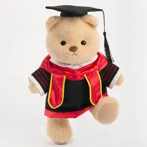 Getahug Graduation Cap and Gown Red Stole Bear | Handmade Jointed Teddy Bear Gift