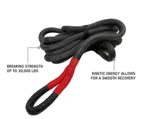 OVS Brute Kinetic Recovery Strap 1" x 30" With Storage Bag Gray/Black