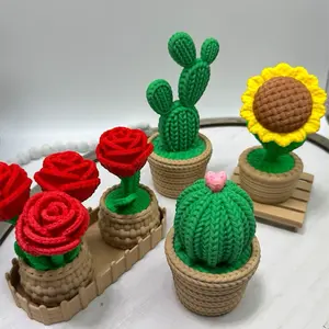 3D Printed Sunflower Rose Cactus Small Containers Flowers in Vibrant Colors for Home Decor