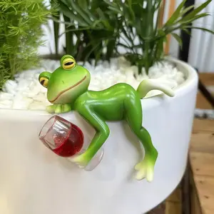 Funny Tipsy Frog Decor Statue for Indoor and Outdoor Garden Yard Lawn Balcony Patio Plants - Best Unique Gift for Frog Figurine Lovers Resin Material Waterproof Cracking Fade Resistant 3.94 x 2.12 x 3.94 Inches