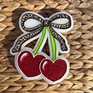 Cherries with bow car freshie