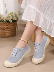 Cloud Soft Sole Mesh Women's Shoes, Breathable Comfortable Casual Sports Shoes, Daily Commute Versatile Single Shoe, Round Toe Textile Upper