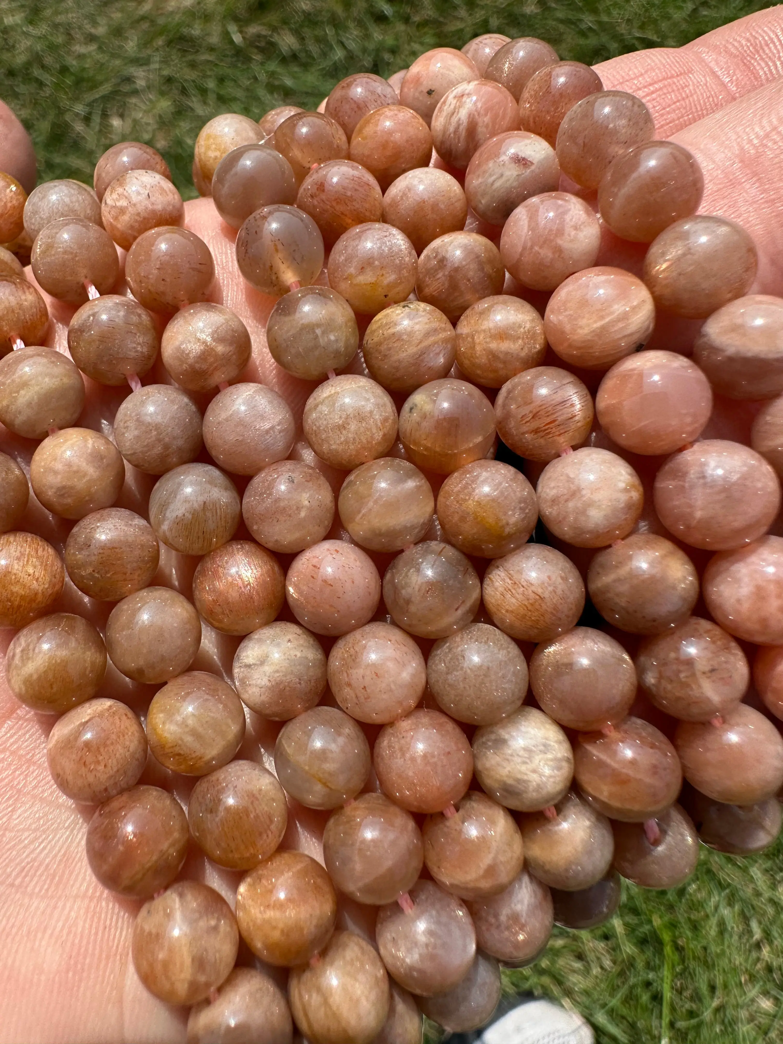 Sunstone/Moonstone Bead Strand - Grade A