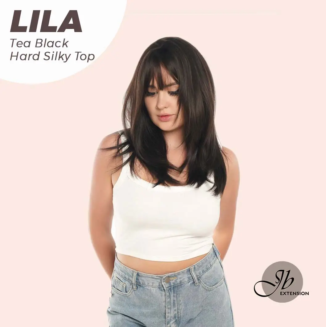 JBEXTENSION 20 Inches Scalpiana 3.5X4 Hard Silky Top Natural Scalp Effect Wig With Bangs LILA