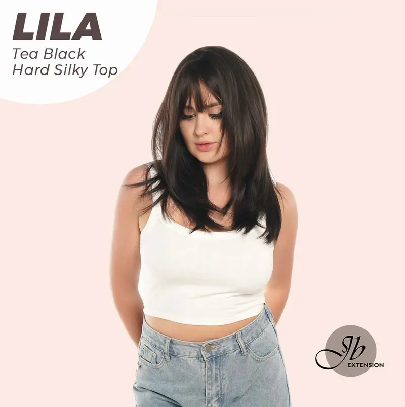 JBEXTENSION 20 Inches Scalpiana 3.5X4 Hard Silky Top Natural Scalp Effect Wig With Bangs LILA