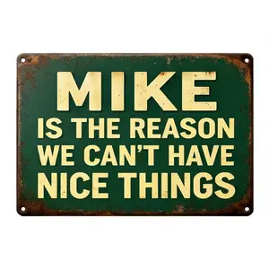 Classic Mike Retro Metal Sign 8x12in Funny Wall Art Decorative Plaque for Home Garden