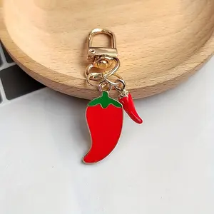 Cute Alloy Pepper Keychain, Fun Creative Food Design Bag Pendant Gift, 1-20 Pcs Set, Unique Accessory for Bags & Keys