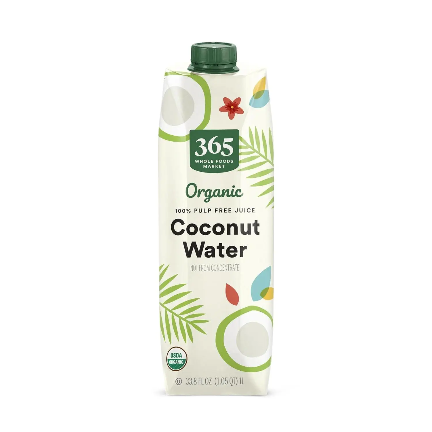 365 by Whole Foods Market, Organic Coconut Water, 100% Pulp-Free Juice, 33.8 Fl Oz