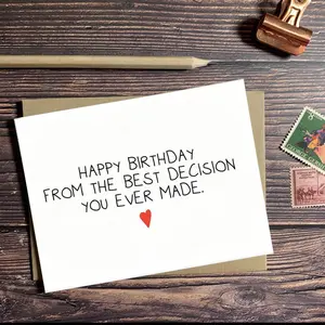 Funny Birthday Card with Envelope, 1 Count Happy Birthday Card for Him, Boyfriend Birthday Card, Wife Birthday Card, Birthday Gift for Him, Custom Message Card