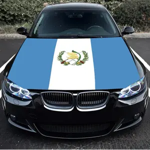 Guatemala Flag Car Hood Cover, 4*5ft(120*155cm), National Flags Elastic Fabric Windproof Vehicle Decorate