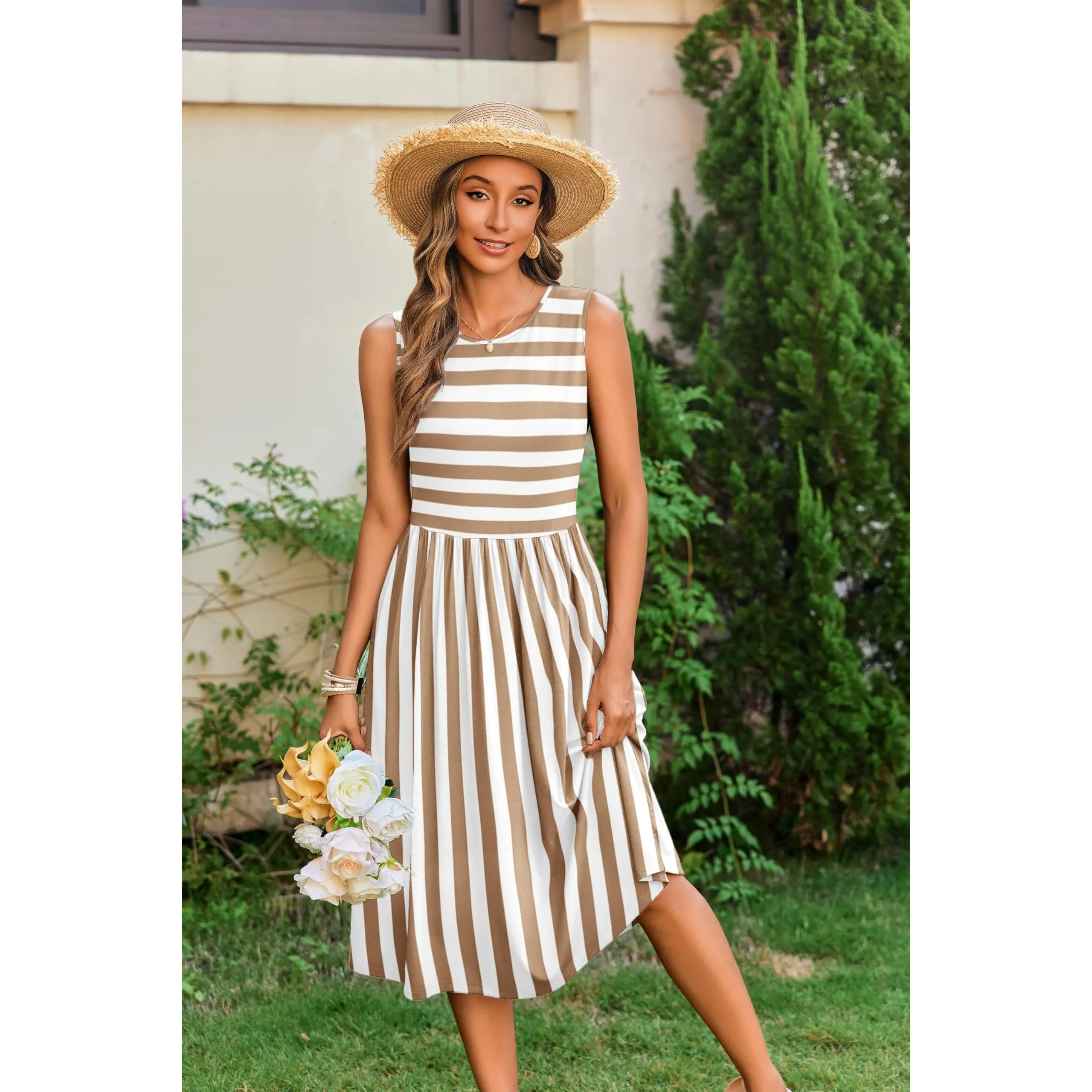 Women's Summer Tank Midi Dress with Pockets Sleeveless A-Line Dress Casual Floral T-Shirt Dress Flowy Beach Sundress - TikTok Shop Women's Summer Tank Midi Dress with Pockets Sleeveless A-Line Dress Casual Floral T-Shirt Dress Flowy Beach Sundress - TikTok Shop