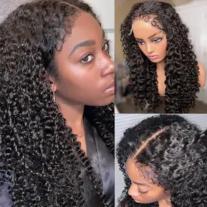 13x6 HD Lace Front Kinky Curly Wig Burmese Curly Wig Kinky Curly Lace Front Wigs for Women 200% Pre Plucked With Baby Hair Afro Kinky Curly Human Hair Wigs Jerry Curly HD Lace Front Human Hair wig HD Transparent Lace Frontal Wigs