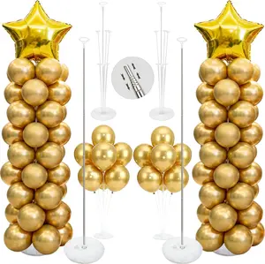 Balloon Column Kit Set of 2, 2 Set Balloon Table Stands, 6.56 Ft Reusable Telescopic Balloon for Birthday Wedding Supplies Decoration