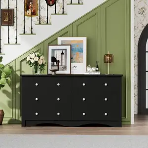 Dresser With Power Outlet, 6 Drawers Dresser For Bedroom, Modern Chest Of Drawers, Wooden Dressers, TV Stand For Living Room,Closet, Hallway
