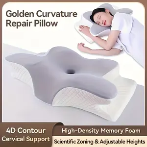 Memory Foam Butterfly Neck Pillow, Soft Comfort Slow Rebound, Ergonomic Support for Side Sleepers, Travel & Home Use