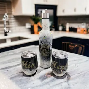 Wine Chiller Gift Set| Stainless Steel | Insulated| Wine Lovers |Gift Idea| 26 oz Bottle | 16 oz Cups|