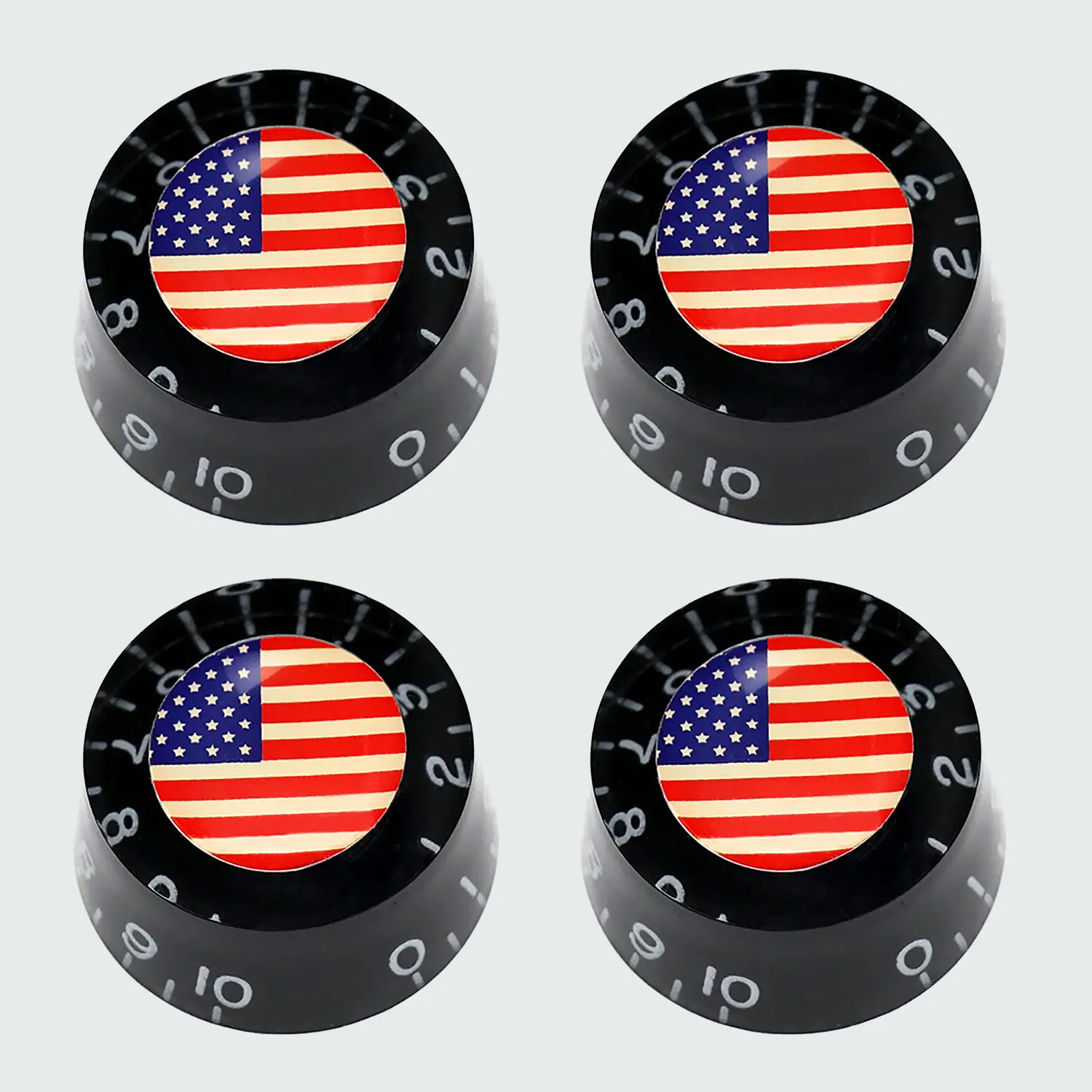 Fistrock 4Pcs Black Acrylic American Flag Speed Knobs, Volume & Tone Controls for Les Paul LP SG ES Electric  Automatic Tuner  & gear accessories guitar beginner