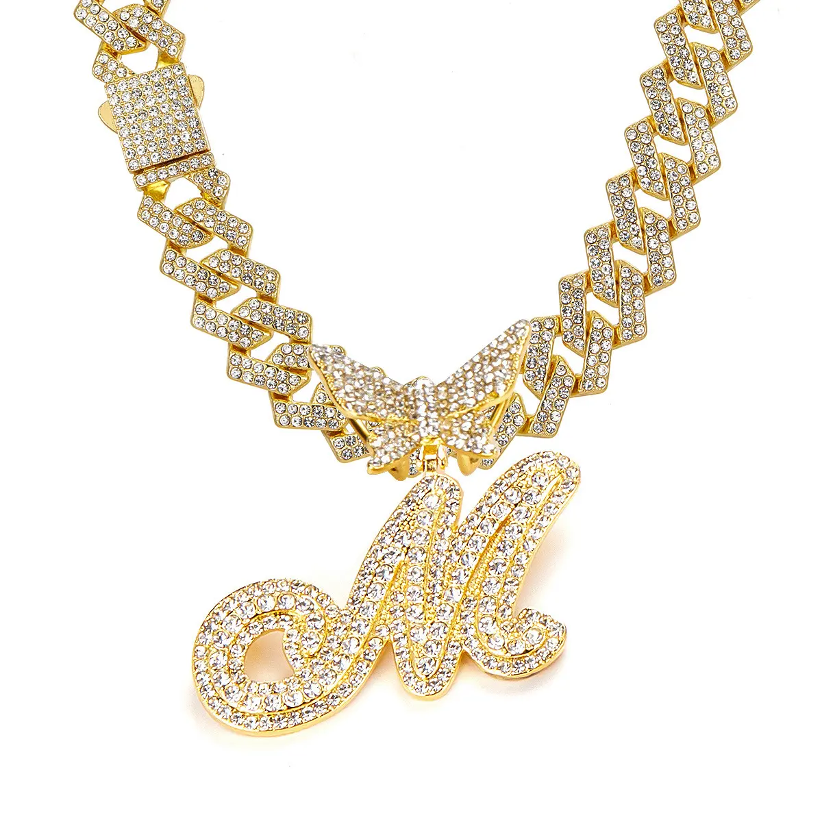 Golden letter necklace M