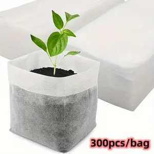 Biodegradable Seedling Bags, Non-Woven Fabric Planting Pots, Gardening Cloth Nursery Pots, Soil Transplant Tools, 3.15x3.94 Inches Agricultural Accessories
