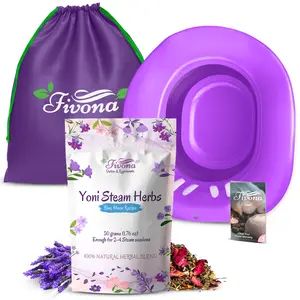 [FIVONA] 3-in-1 Yoni Steaming Kit - Bundle of Expandable V Steam Seat, All Natural Blue Moon Herbal Blend and Storage Bag - Yoni Spa at Home - Gentle Cleansing & Relaxation - Feminine Care - Support pH Balance