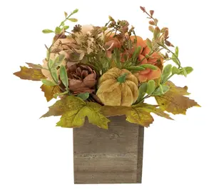 Northlight Floral & Pumpkin Box Harvest Decor 10" x 8"