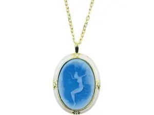 Cameo Lady Queen Goddess Necklace Enamel Medal Necklace,Oval Lady Maiden Cameo Necklace,Cameo Jewelry for Women