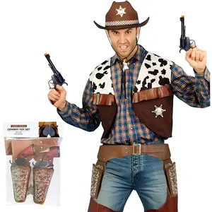 Toys Gun and Western Holster Set for Adults Toy Revolver and Adjustable Belt Halloween Costume Accessory for Men and Women