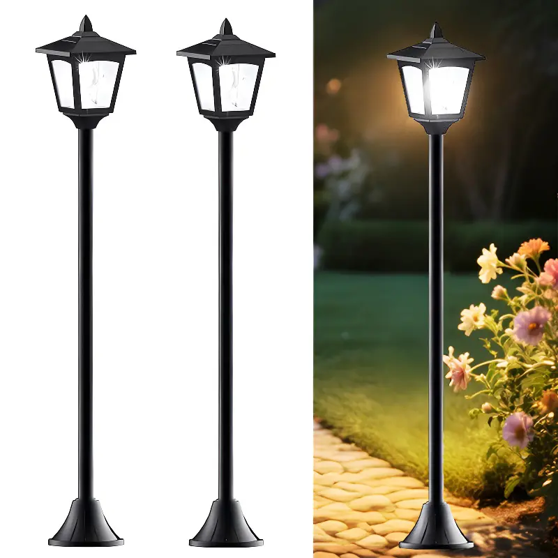 Sunface 40'' Solar Lamp Post Lights IP65 Waterproof Dusk to Dawn LED 2 Pack No Wiring Outdoor Lighting for Christmas Yard Driveway Decor