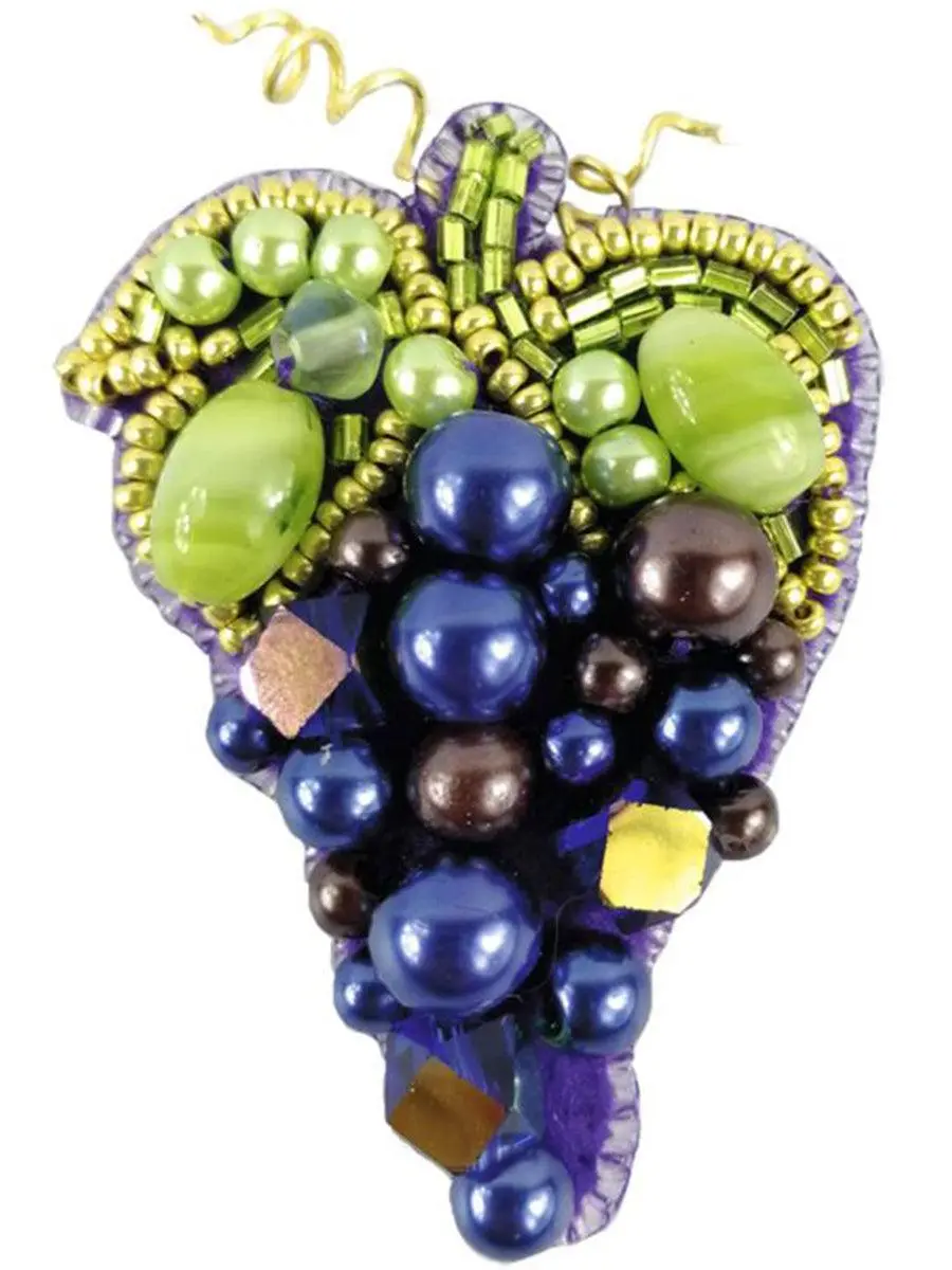 Grape Crystal Art Brooch Kit by Charivna Mit BP-255C