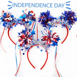 3 Pack American Flag Headband – Red White Blue Star Hairband for 4th of July Independence Day, Veterans Day, Memorial Day Party Supplies, Party Decoration Supplies, Party Accessories