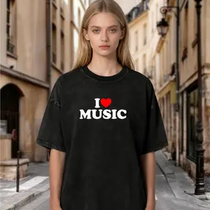 100% Cotton - High-Quality T-Shirt - Gift Edition-Unisex-I Love Music Shirt Music Lover Shirt I Heart Music T-Shirt Casual Anniversary Beach Fabric