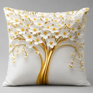 Huglina Special Art Double Side Floral Decorative Throw Pillow 18x18"