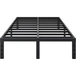 Bed Frame  Size, 14 Inch Heavy Duty Metal Platform Bed Frame No Box Spring Needed, Mattress Foundation, Storage Space, No Noise, Easy Assembly