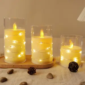 LED Electronic Candle Lamp, Decorative Wax Candle Light, Swinging Wick, Battery Powered (no Batteries Included), Home Kitchen Bedroom Party, Decorative Lighting