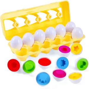 Matching Eggs 12 pcs Set Easter Eggs - Educational Color & Shape Recognition Sortere Skills Study Toys, Toys, Educational Toy Gift  Toddler 1-3Year Old