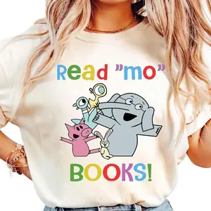 Read More Book Piggie Elephant Pigeons T-Shirt, It's a Good Day to Read a Book Shirt, Book Lover Gift, Book's Day Shirt, Back To School