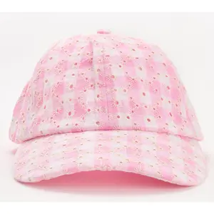 Complliments Embroidered Gingham Baseball Hat