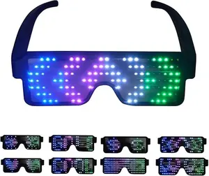 LED Glasses Light Up Dynamic Party Favor Glasses Festival Christmas USB Rechargeable LED Rave Glowing Flashing Glasses
