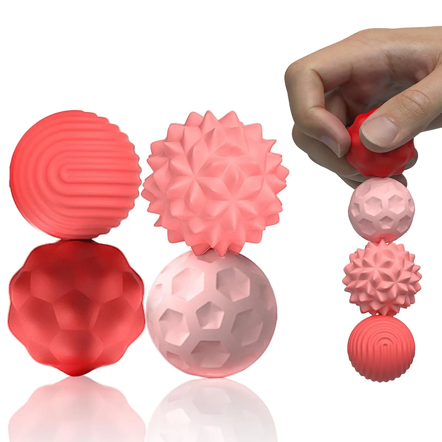 Silicone Magnetic Balls Fidget Toys for Adults & Teens, 4PCS Stress Relief Sensory Toys for Autism ADHD Anxiety Fun Textures Gadgets Office Desk Toy for Kids Adults