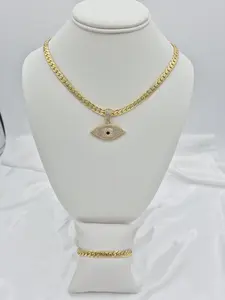 14K gold plated necklace and bracelet set  (54)