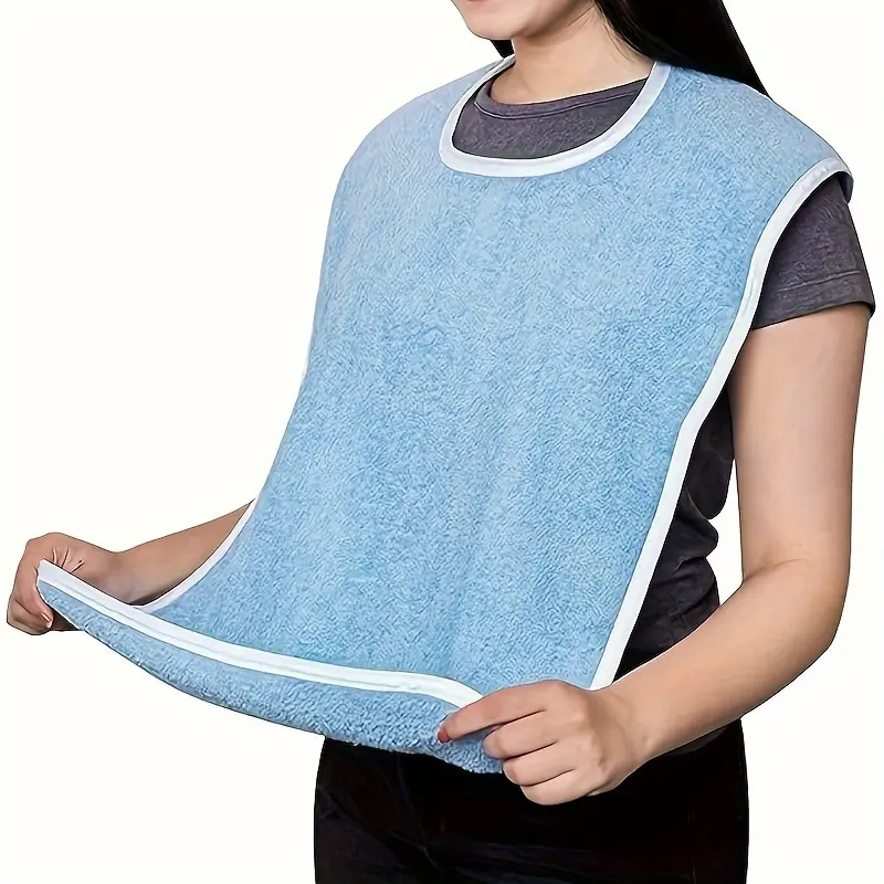 2pcs/set Premium Waterproof Adult Bibs for Men and Women - Adjustable, Thick Flannel, Machine Washable, Protective Cover for Elderly and Disabled - Soft, Breathable, Comfortable, and Easy to Clean, Easy Cleaning Apron