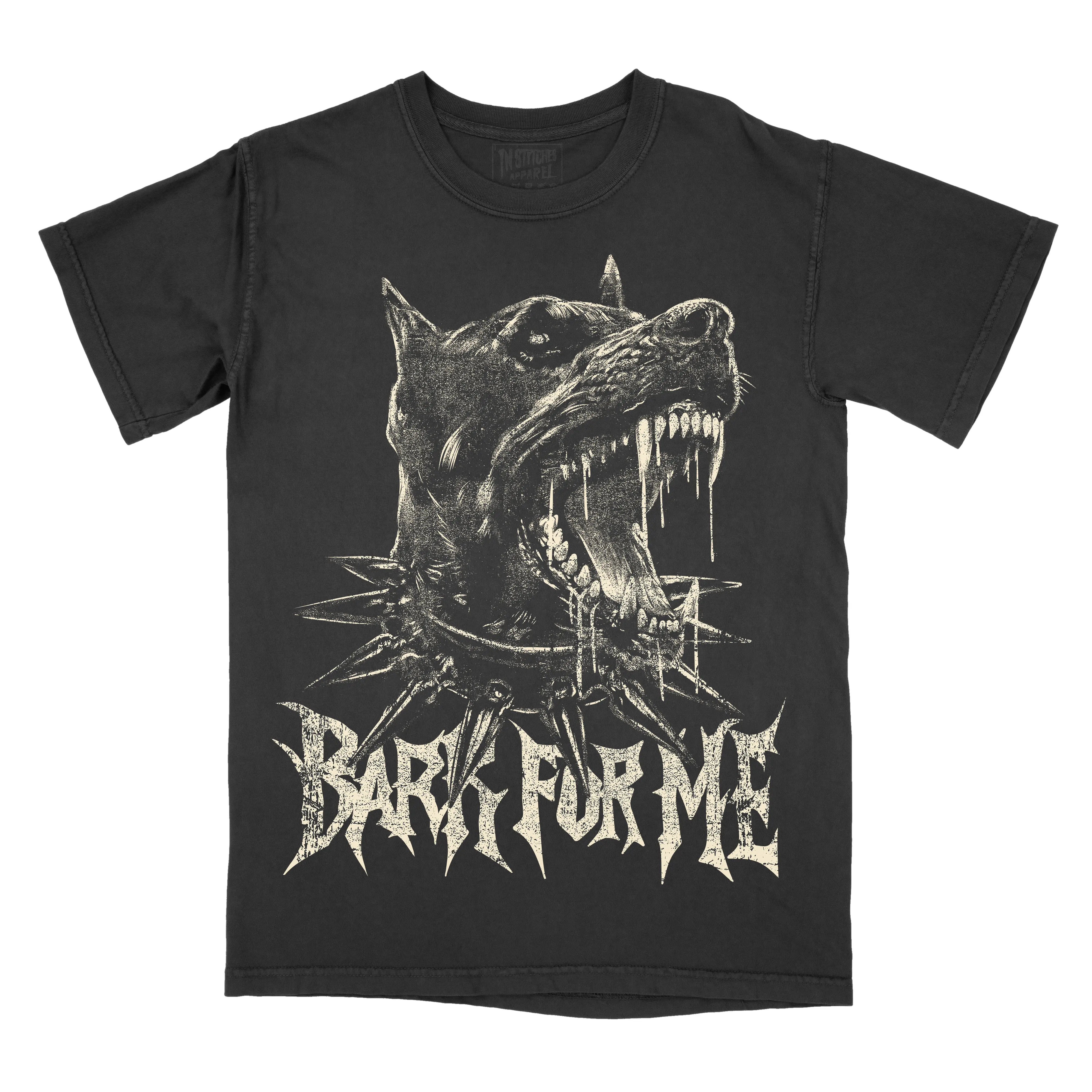 Alt Style Gothic T-Shirt with "Bark For Me" Graphic Print, Lady's Dark Aesthetic Cotton Top, Casual Round Neck for Book Lovers